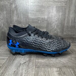 Under Armour Magnetico Elite 3 Mens 7 Black Blue Soccer Cleats NEW 6000544-001